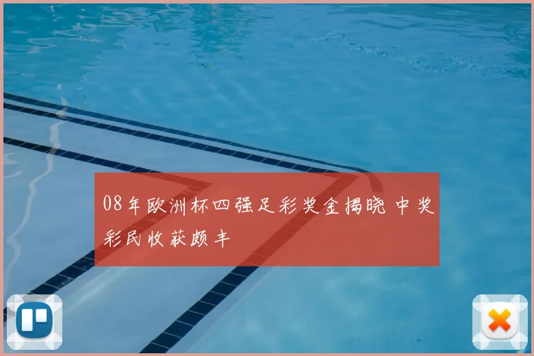 08年欧洲杯四强足彩奖金揭晓 中奖彩民收获颇丰